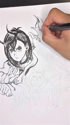 Lineart de Dan Da Dan – Fanart Insana 🔥 #DanDaDan#Fanart#Desenho#Lineart#manga #Shorts#animeshorts