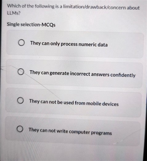 Which of the following is a limitation/drawback/concern about L... | Filo