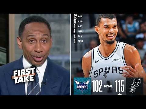 FIRST TAKE | Wemby redefine real MVP - Stephen A. on Wembanyama 32 Pts to Spurs def. Hornets 115-102