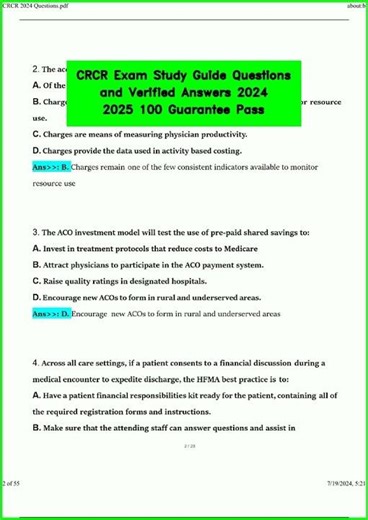 CRCR Exam Study Guide Questions and Verified Answers 2024 2025 100 Guarantee Pass video