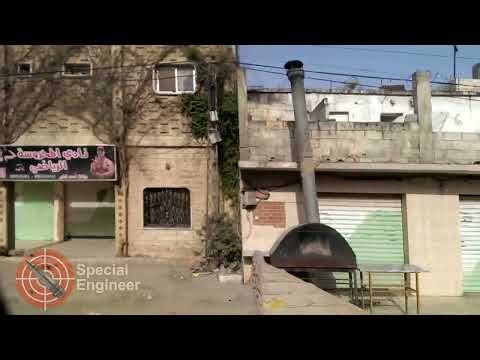 View from an armored vehicle, streets of Syria