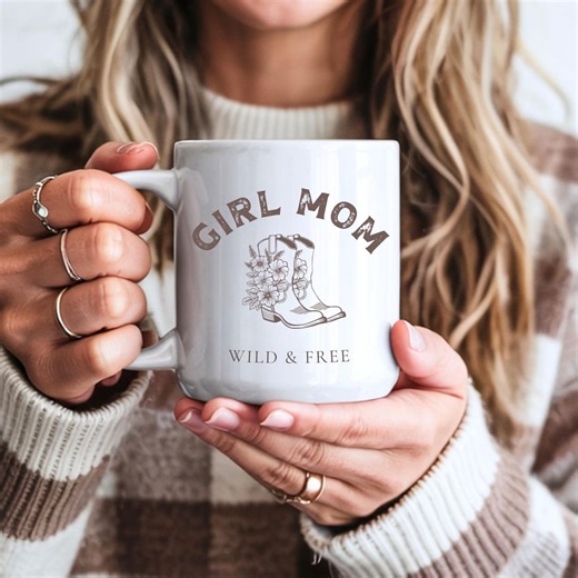 Girl Mom Mug, Girl Mom Wild and Free, Mama of Girls Coffee Mug, Mothers Day Gift for Mom, Cowgirl Mom Mug, Western Coffee Cup - Etsy