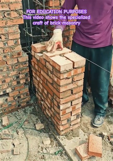 Brick Masonry #shorts #Masonry #ConstructionLife #Bricklaying #Architecture #Craftsmanship #Building