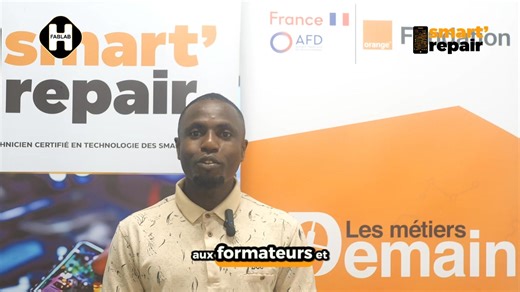🎥 𝗦𝗺𝗮𝗿𝘁 𝗥𝗲𝗽𝗮𝗶𝗿 “Avant cette formation, je réparais surtout les pannes simples. Aujourd’hui, je comprends mieux les composants, je sais utiliser le multimètre et diagnostiquer une carte électronique.” Le témoignage d’Aristide Gombleu illustre parfaitement l’objectif du programme Smart Repair : passer de la réparation basique à des compétences techniques avancées et maîtrisées. Pendant 5 jours intensifs, les apprenants ont appris à : 🔧 Identifier les composants d’un smartphone 📟 Util