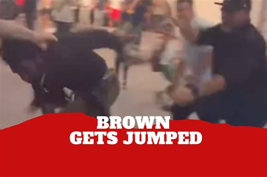 Antonio Brown gets jumped during a massive brawl after a boxing event