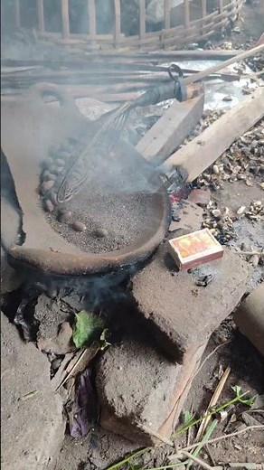 Traditional melinjo roasting skills - Agriculture farming #shorts