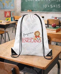 Personalised Drawstring Bag | Custom Name Sports Sack, Polyester, Waterproof, Wear-resistant - Etsy UK