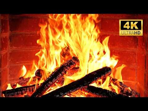 🔥 Cozy Fireplace 4K | Warm Burning Fire with Crackling Logs & Real Fire Sounds. Fireplace Ambience
