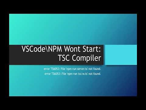 Microsoft Visual Studio Code. Node Start Error npm run tscw ts not found