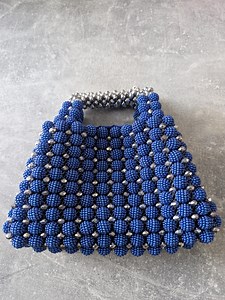 Blue Seed Bead Evening Bag: Handcrafted Purse - Etsy