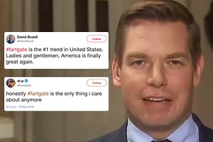 US Congressman Eric Swalwell accused of dropping massive fart live on TV after mystery sound shocks viewers