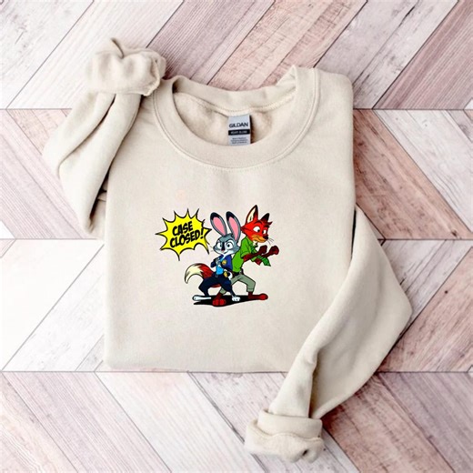 Zootopia Sweatshirt, Cute Cartoon Animal Sweatshirt, Pink Cozy Pullover, Movie Lover Gift for Fans, Zootopia Hoodie - Etsy