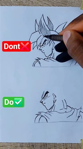 How to Draw Goku's Hair 😁😁 #shorts