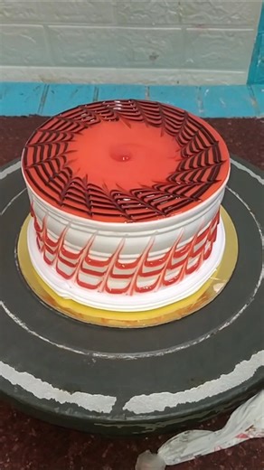 Red colour unique cake design #cake #ytshorts #MS #viral #shortsfeed