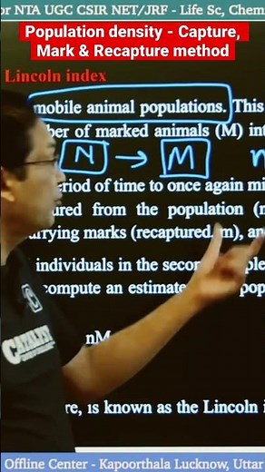 Population density measurement- Capture, Mark & Recapture method.