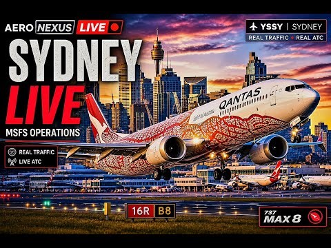 Sydney Airport LIVE ✈️ | Tower Cam | Real-Time Operations | YSSY | ATC | MSFS 2024 | FlyTampa