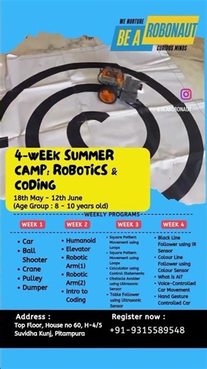4-Week Summer Camp: Robotics & Coding for Kids! 🤖