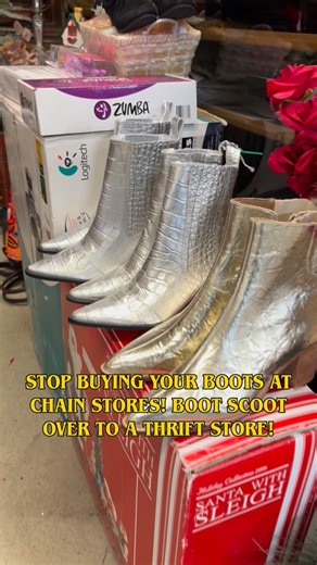 Cherise on Instagram: "Buying your boots at a thrift shop ensures you are supporting sustainability. But also, you can grab a great, high quality boot at a fraction of the price. If you’re really lucky, you can snag a deal on a unique, vintage boot that’s already broken in! 👢 🛍️ 🛒 🤠"