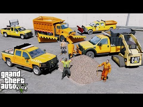 GTA 5 Real Life Mod #100 Department of Transportation Plow Truck Fleet Getting Ready For Snow Storm
