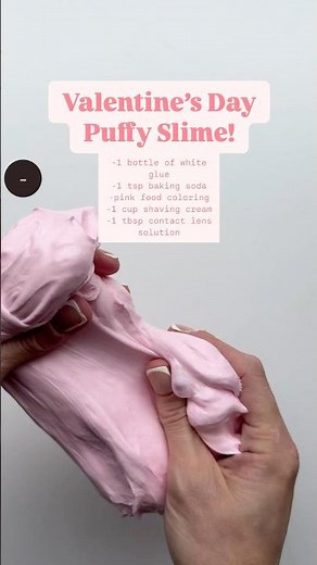 The best puffy slime recipe ever! Use contact solution to create the perfect consistency. 🩷