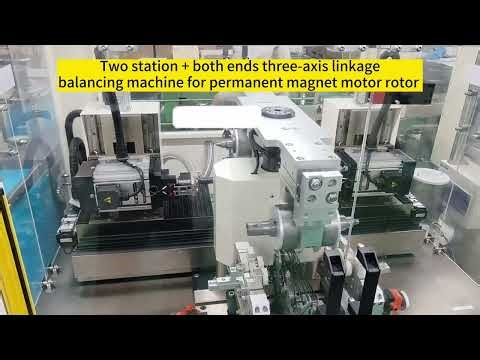 Two-station new energy motor rotor automatic balancing machine at customer site - Zero Dynamic