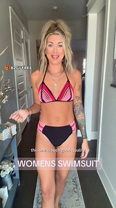 Turn heads in this vibrant high-waist bikini 💖 Bold stripes, comfy fit & all-day confidence for beach days, photos & vacations 🏖️📸✨ | Popvil