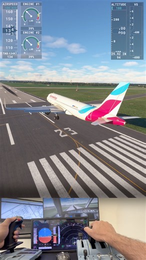 YOU WON’T BELIEVE HOW THIS A320 LANDS! 😳 Eurowings at Hamburg 🇩🇪 #shorts