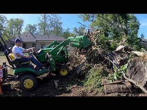 Pile It Higher and Deeper!! John Deere 1025R Almost Slides into the Creek!