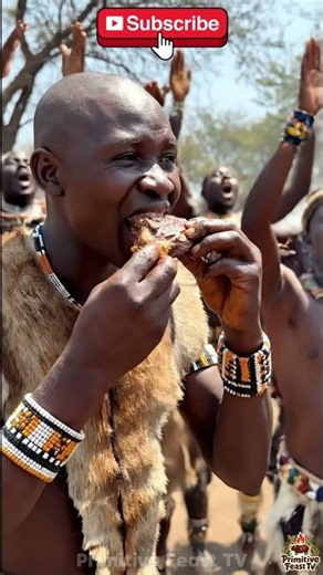 Roasting a Whole Zebra: Zulu Tribal BBQ Epic! #Shorts #PrimitiveFeastTV