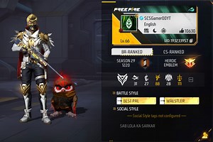 SCS Gamer's Free Fire MAX ID, stats, K/D ratio, and more