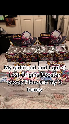 Part 1 to our 4 booster box opening. Here are my pulls! #fyp #lostorigins #pokemoncards @monabenbow