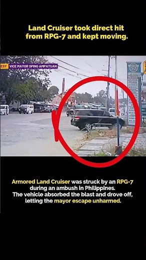 Land Cruiser took direct hit from RPG-7 and kept moving, allowing the mayor to escape unharmed