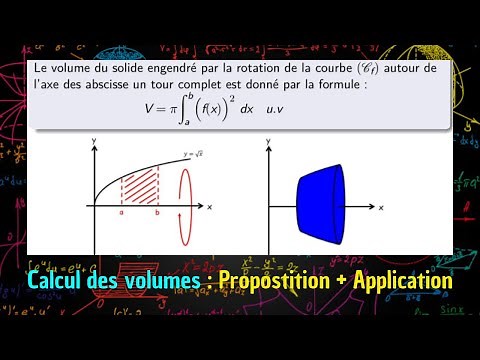 Calcul des volumes — Application du calcul intégral — Calcul intégral — 2BAC PC/SVT