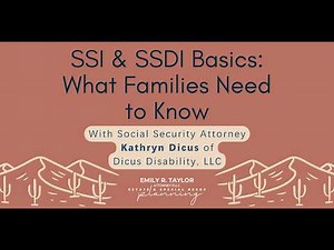 Social Security Basics with Attorney Kathryn Dicus of Dicus Disability, LLC