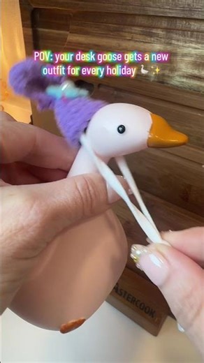 POV: your desk goose gets a new outfit for every holiday 🪿✨ These crochet goose hats are the cutest