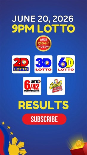 Recap: 9PM Lotto Result Today June 20, 2026 PCSO
