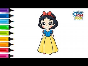 How to Draw Snow White | Easy Coloring for Kids
