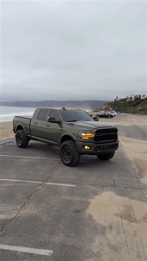 Foundation Wheels on Instagram: "One of the most aggressive setups, there’s no arguing with the stance of the 0 offset 395 HD wrapped in a 38/13.5/18 tire. Toyo MTs actually run almost an inch wider than the stated size too, making for an extremely beefy combo. With some clever trimming, it can also work on something as low as the Carli 3.25” system shown here. #foundationwheels #foundation395HD #ramtrucks #5thgencummins #fifthgencummins #cummins #megacab #olivegreen #olivegreenpearl #f8green #c