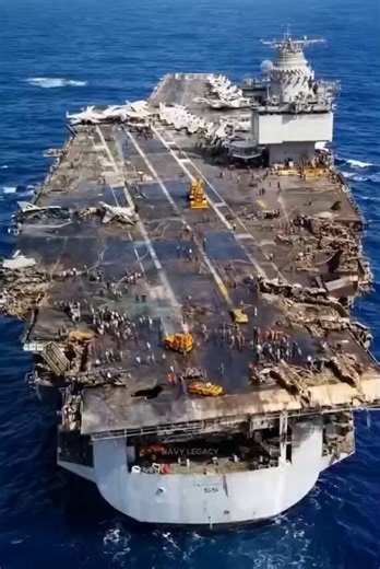 Laundry fire? That’s one hell of a lint ball! “Due to an F-4 Phantom aircraft on the carrier's deck. The initial explosion triggered a chain reaction of explosions, totaling 18—where several 500-pound bombs ignited and detonated in sequence. These powerful explosions tore through the armored flight deck of the carrier, leaving craters up to 20 feet wide. A total of 28 crew members were .”