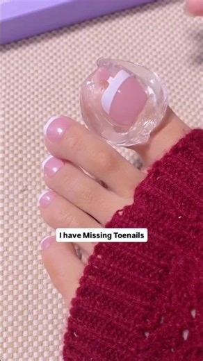 For missing toenails try Secret Nails GLUI nail glue, it holds longer than Acrylic & poly gel