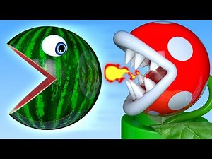 Learn Colors PACMAN vs Plant and Magic Slide Farm WaterMelon for Kid Children