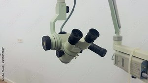 Surgical microscope for minor surgeries in the doctor's office. Stock Video