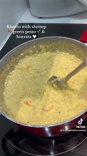 Shrimp Risotto with Pesto & Burrata | Mediterranean Dinner Table