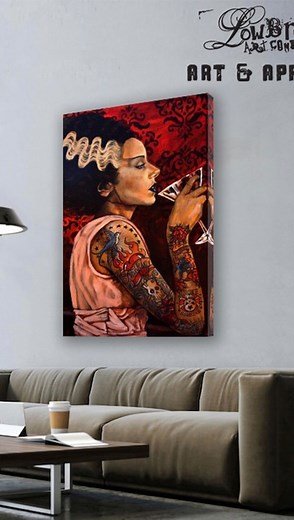 Gallery Quality Art Prints LowbrowArtCo.com #lowbrowart #popsurrealism #artgalleries #artprints #art #artgallery #monsterart #horrorart #brideoffrankenstein #frankensteinart | Lowbrow Art Company