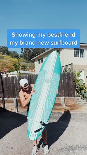 Brand New Surfboard Reveal to Best Friend