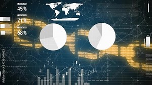 Animation of charts, graphs and processing data over chain and networks
