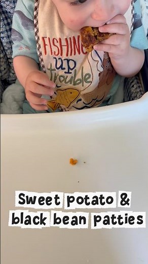 Sweet potato black bean patties for my 10 month old