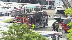 Fire under control at Philadelphia transit lot filled with decommissioned buses