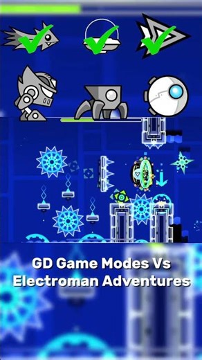Different GD game modes VS Electroman Adventures#gd #geometrydash