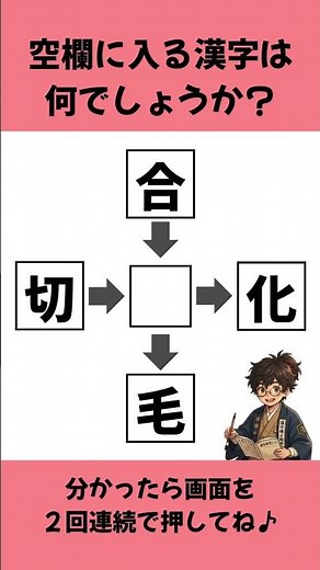 【穴埋め漢字クイズ#72】この漢字わかる？4つの二字熟語を作ってみよう #脳トレ #漢字クイズ #穴埋め漢字クイズ